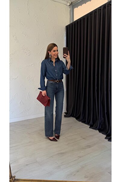 elif teke Belt Kemerli Jean Mavi