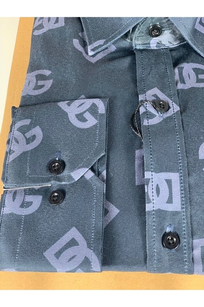 YusGos Long Sleeve Cotton Easy Iron Self Letter Pattern Regular Fit Premium Men's Shirt Black 3XL