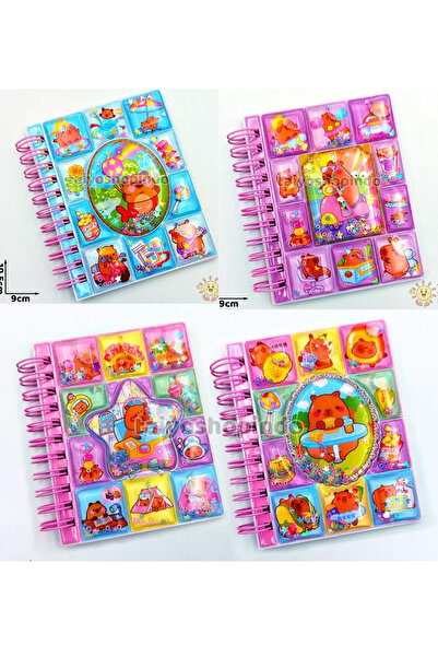 ÖZ OFİS Capybara Kapibara 3D Sulu Kapak Sticker ve Not Defteri Çizgili