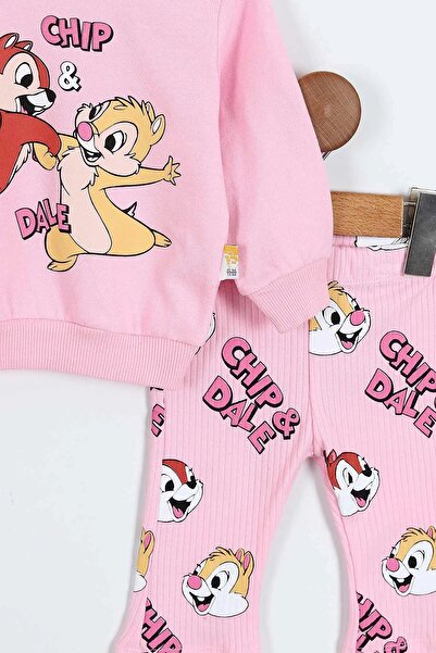 çıtır betüş 6-24 Months Chip & Dale Printed Flared Baby Set | Transitional