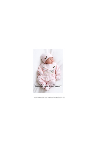 Bilge Trend New Born Baby Girl Pink Bahardali Embroidered Hospital Outlet Zib...