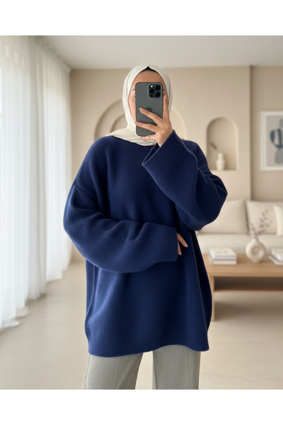 Modamorfo Bisiklet Yaka Yumoş Sakal Triko Kazak -Laci