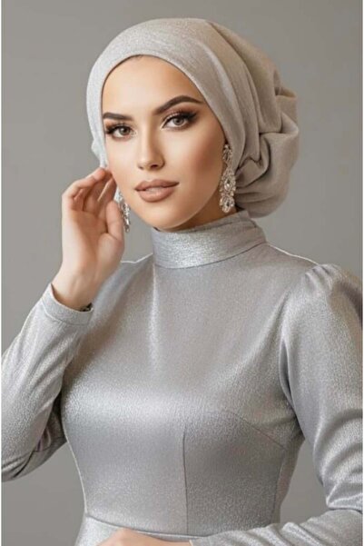 Aişe tesettür Ασημί έγχρωμο τουρμπάνι