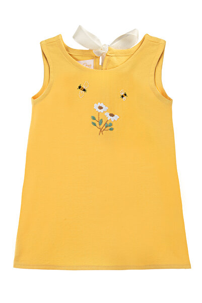 Aslı Türkoğlu Girl's Embroidered Linen Dress