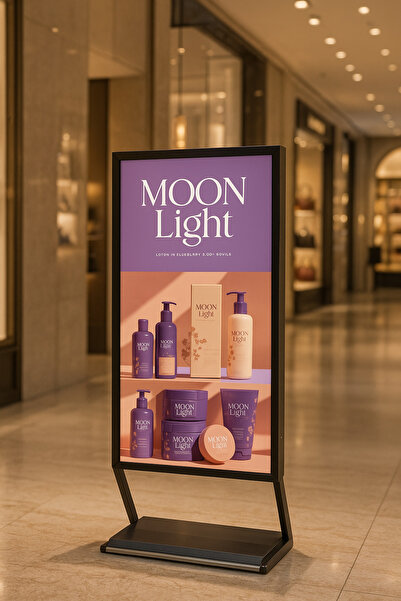 Grand City Media حامل لافتة أرضية | بقاعدة مائية