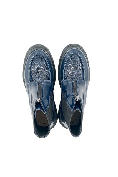 Oneka Shoes Men's Casual Chelsea Boots Navy Blue Opening 130825Cmbk0140