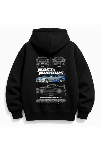 VEK هودي سويت شيرت كبير الحجم من فيلم فاست آند فيوريوس
