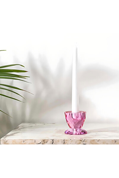 MOENAStudio Moena Studio Pembe Özel Kesim Renkli Cam Mumluk
