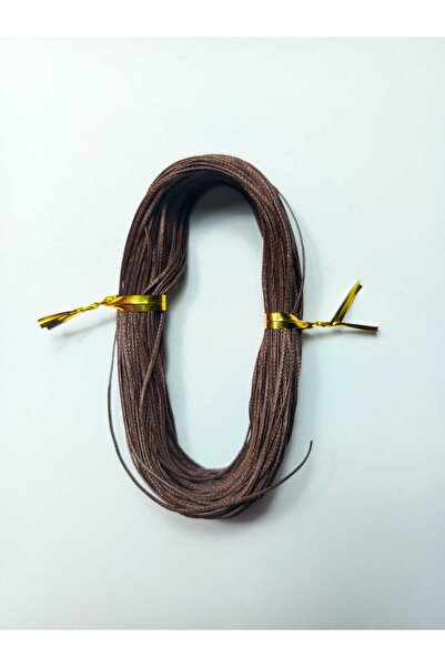 Eskişehir hobi sanat 1 Mm 20 Metre Elegan Kahve Renk Mumlu ip Saraç Deri Dikiş Kolye Takı Tasarım Bileklik ipi
