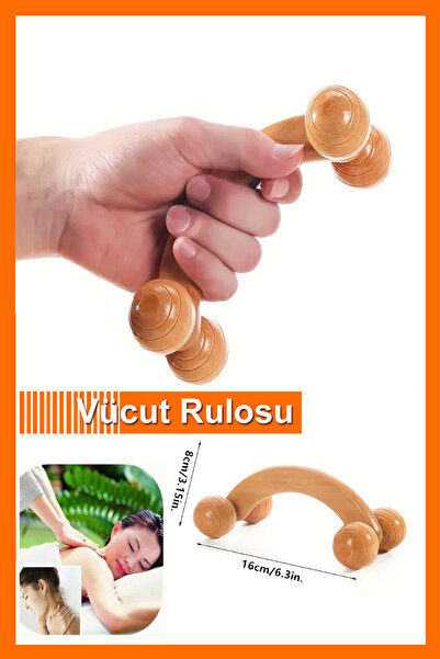Bundeba Ahşap Masaj Rulosu Sırt Kası Rulosu Ahşap Terapisi Ahşap Masaj Aleti ...
