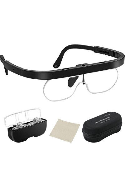 Genel Markalar Gözlük Tipi Büyüteç Mercek Lup Lensleriyle Taşıma Çantalı 3 Lensli gözlük büyüteç makyaj büyüteci