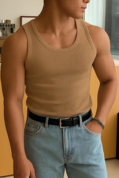 khalif 3-Piece Men's Halter Neck Sportsman Stretch Fabric Tank Top