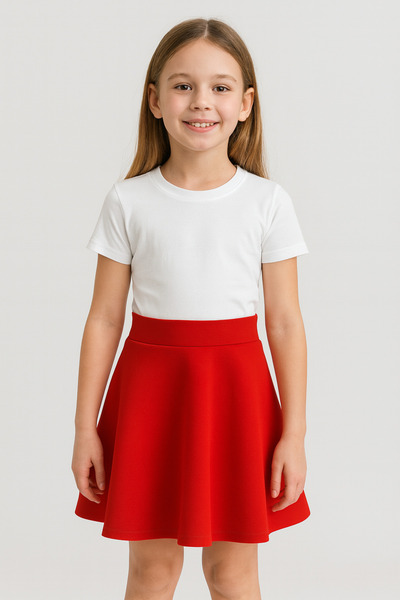KedyKids Double Red Straight Skirt for Girl