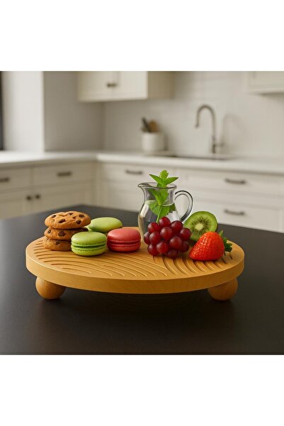 Alvin BAMBU DESENLİ AYAKLI SUNUMLUK