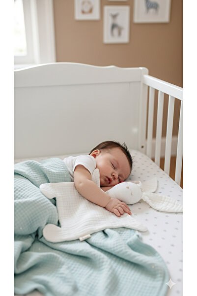 O&G Collection Ekru Tavşancık %100 Pamuklu 8 Katlı Müslin Uyku Arkadaşı/ Bebe...