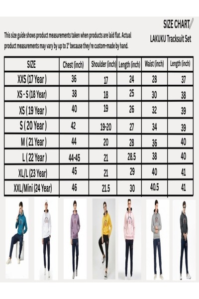 STITCH by MH Men's "LAKUKU 68" Premium Terry Hoodie & Cargo Jogger Set .23 years / Chest 36"