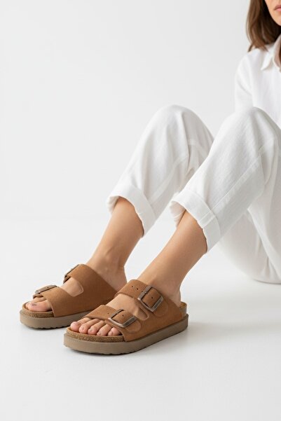 Land of Cork Παντόφλες από γνήσιο δέρμα με ανατομική φυσική σόλα από φελλό