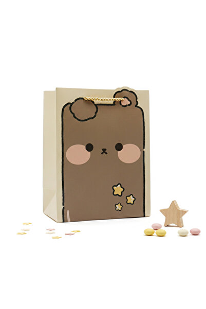 repro design 18x23 İpli Karton Hediye Çantası – Sevimli Figürlü Çocuk Parti v...