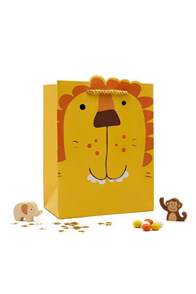 repro design 18x23 İpli Karton Hediye Çantası – Sevimli Figürlü Çocuk Parti v...