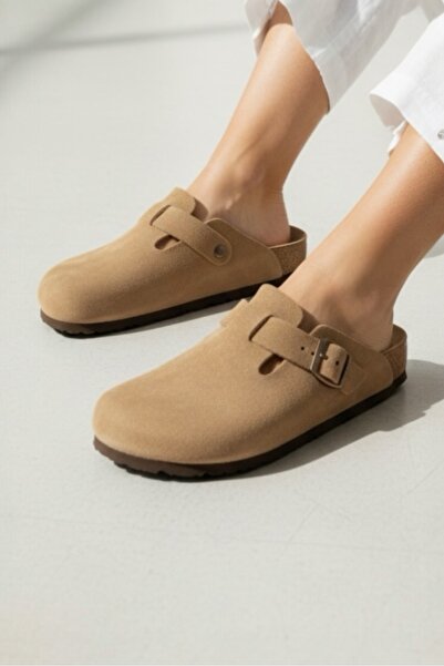 Land of Cork Snape Sabo Unisex Taba Замша Анатомічна підошва з грибковою основою Закриті капці