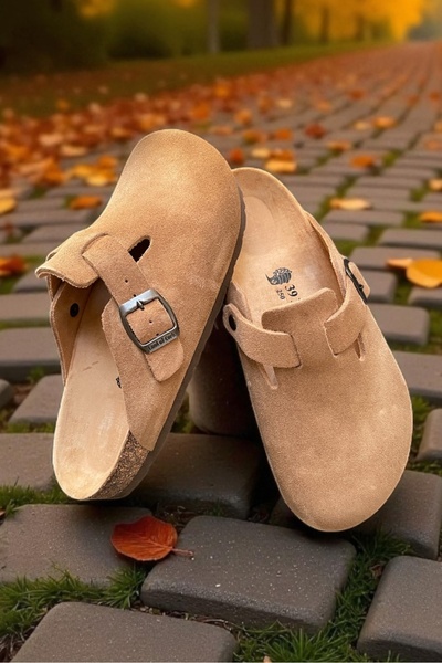 Land of Cork Snape Sabo Unisex Taba Замша Анатомічна підошва з грибковою основою Закриті капці