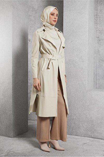 Alvina Faux Leather Belted Clothing - Çik 45277