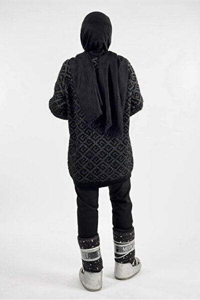 TRENDTESETTÜR Women's Black Patterned Tunic t 62381