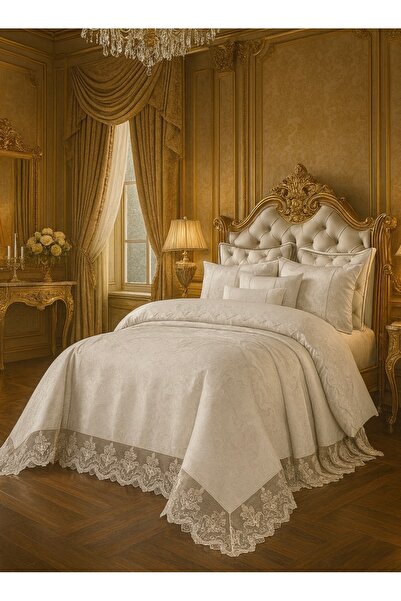 Çeyiz Bahçesi Комплект за булчинска завивка Mahidevran с 9 части, двоен, 100%...