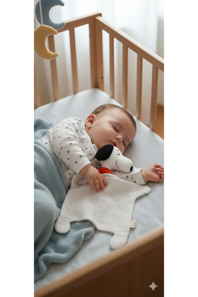 O&G Collection Sevimli Snopy %100 Pamuklu 8 Katlı Müslin Uyku Arkadaşı/ Bebek...