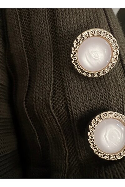 ABBA Knitwear Corded Fabric Crew Neck Dress Khaki