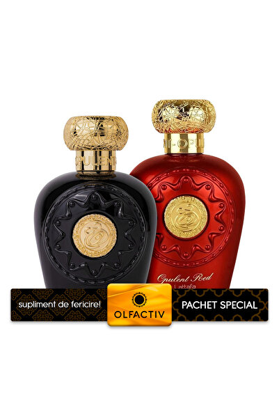 lattafa Pachet 2 parfumuri Best Seller, Opulent Oud 100 ml si Opulent Red 100 ml