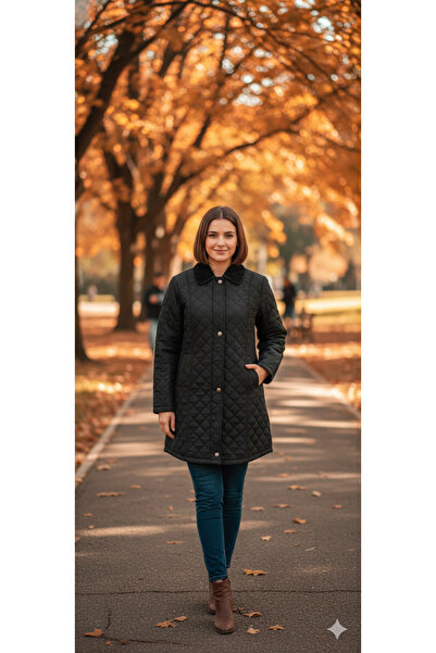 Hakko Short Black Quilted Coat Jacket