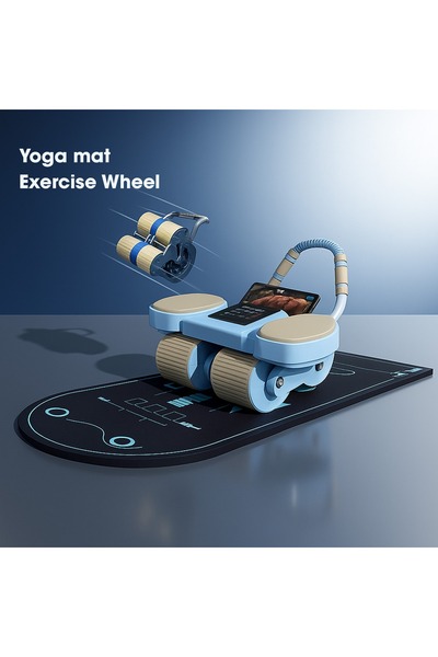 Primo Plus Abdominal Roller with Temporary Elbow Brace and Mobile Phone Holder With Exercise Equipment Mat