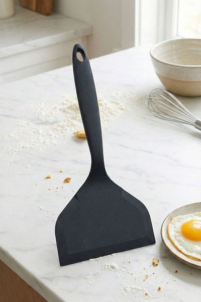Kitchen Beauty Servis Spatula Ultra Sert Uçlu Ekstra Geniş Ağızlı Silikon Spa...