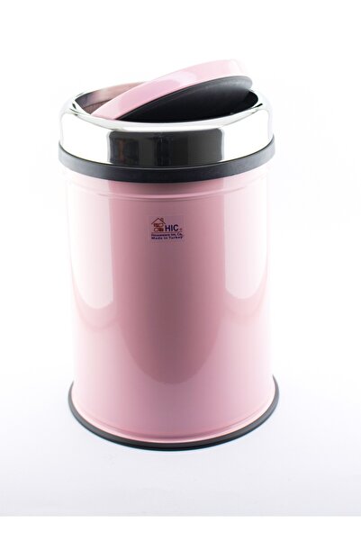HIC Wastebasket steel pink color size16 liters