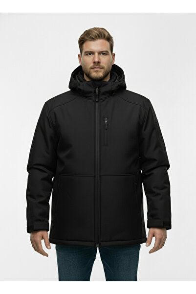 Lifeguard Large Size Softshell Waterproof Hooded Men's Coat 3Xl-8L