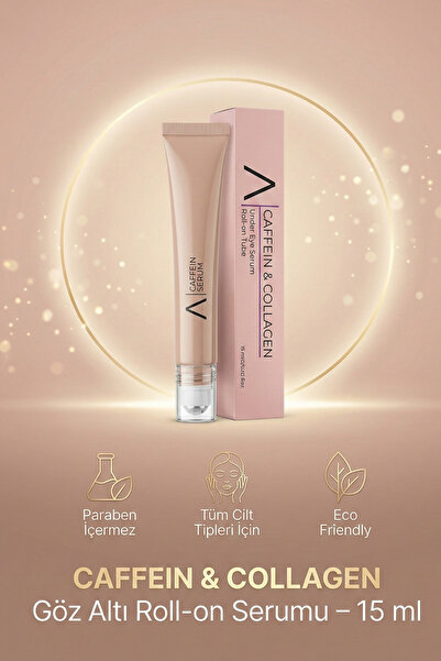Aceso Naturals Kafein ve Kolajen Göz Altı Serum Roll-on Tüp Serum Şişlik & Morluk Karşıtı 15 ml