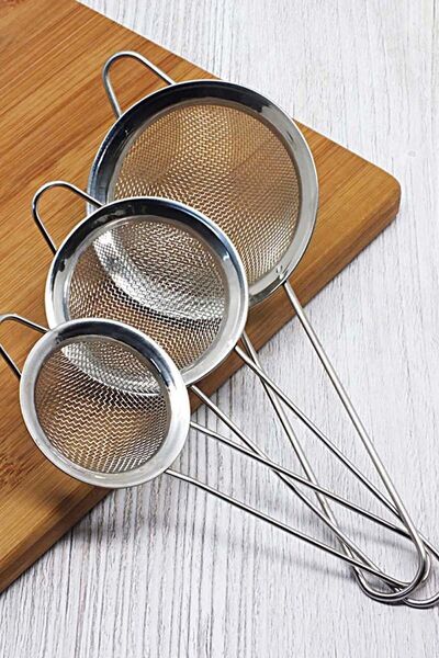 İndirimKap Lüx Paslanmaz Metal 3 Boy Çay& Bitki Süzgeci