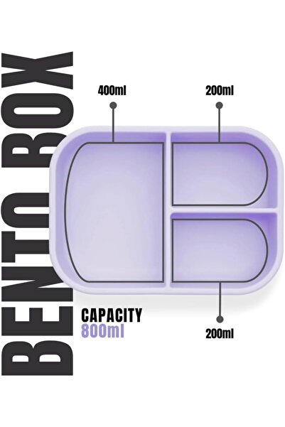 Riizzlr Pookie Silicone Bento Lunch Box & Water Bottle Set (3-Compartment, Dune Pink)