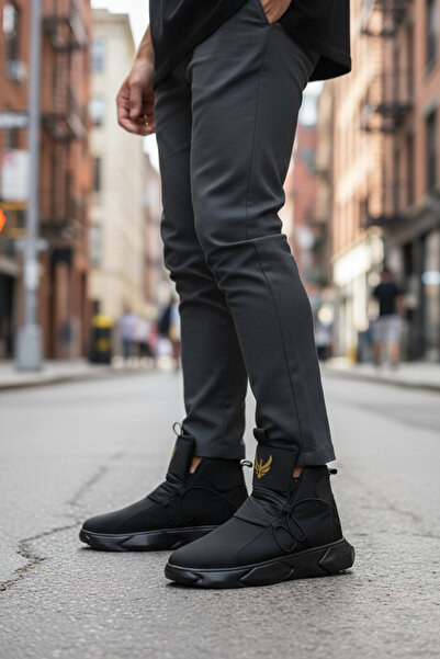 dehaine Black boots for men, fashion 062