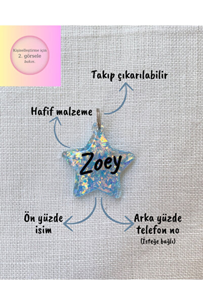 VenüsTakı Yıldız Şeklinde Kedi/ Köpek- İsimliği/ Künyesi