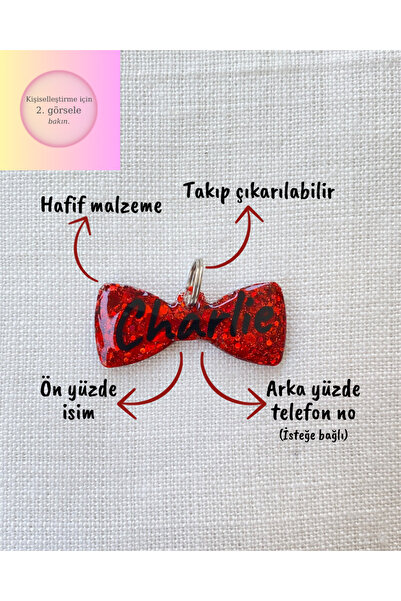VenüsTakı Papyon Şeklinde Kedi/ Köpek- İsimliği/ Künyesi
