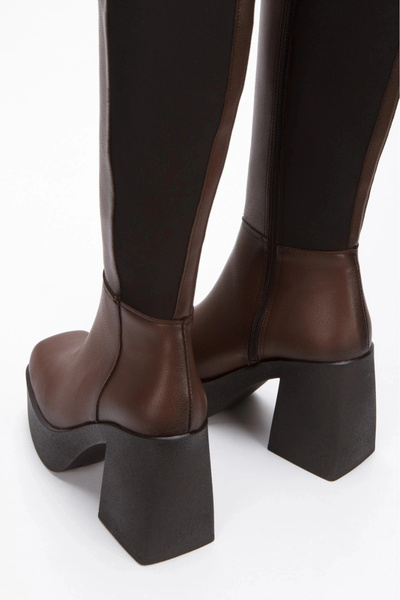 Miss Mitto Dámská pružná tkanina na zádech Coffee Diver Lehká platforma podpatky Jednoduché stylové a pohodlné boty