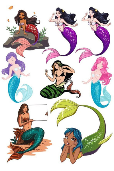 Reysa Tasarım مجموعة ملصقات حورية البحر - 1 مكونة من 9 قطع للهاتف والكمبيوتر ...