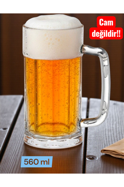 Genel Markalar 560 ml Kırılmaz Polikarbon Plastik Bira Bardağı , Ayran Bardağ...
