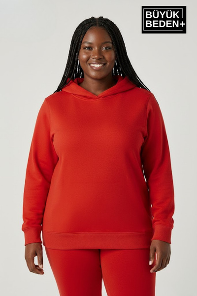 Superlife Γυναικείο φούτερ με κουκούλα Plus Size SPR24BSWK57