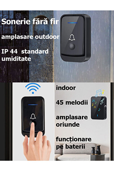 Nextia Qbb501 Wireless Doorbell 45 tones, 200m, adjustable volume, LED light signal, battery operation