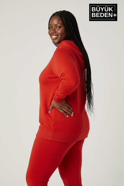 Superlife Γυναικείο φούτερ με κουκούλα Plus Size SPR24BSWK57