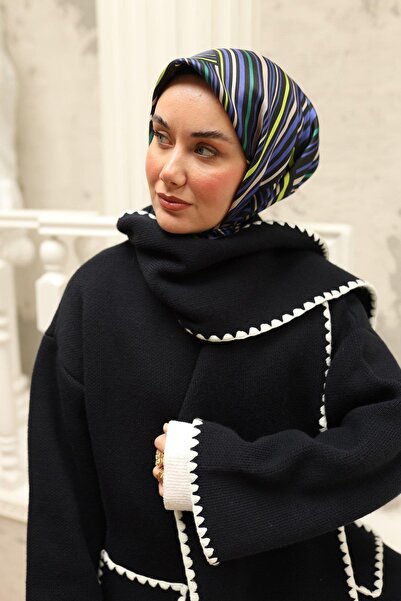 Silk Home Eșarfă din mătase Tivil cu model geometric argintiu, negru mătase, ...