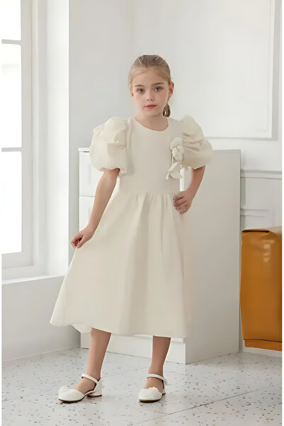 Alesaei-mondo tondo فستان بناتي بيج بوردة بالصدر 7133